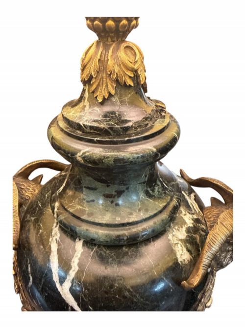 PAIR OF 19TH CENTURY FRENCH MARBLE URN LAMPS - ADDITIONAL PHOTO 4