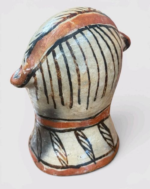 VINTAGE PERUVIAN CLAY HEAD SCULPTURE POTTERY BUST FOLK ART TRIBAL FIGURE - ADDITIONAL PHOTO 3
