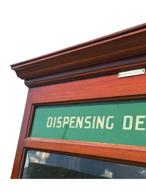 ANTIQUE PHARMACY DISPENSING DEPARTMENT MIRROR MAHOGANY CHEMIST SHOP - ADDITIONAL PHOTO 2