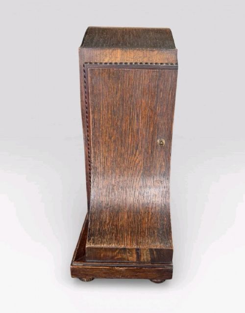 ANTIQUE ART DECO OAK MANTEL CLOCK MECHANICAL VINTAGE 1920S 1930S - ADDITIONAL PHOTO 4