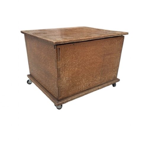 ANTIQUE VICTORIAN SLIPPER BOX SOLID WOOD STORAGE TRUNK - ADDITIONAL PHOTO 1