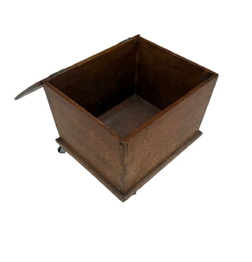 ANTIQUE VICTORIAN SLIPPER BOX SOLID WOOD STORAGE TRUNK - ADDITIONAL PHOTO 2