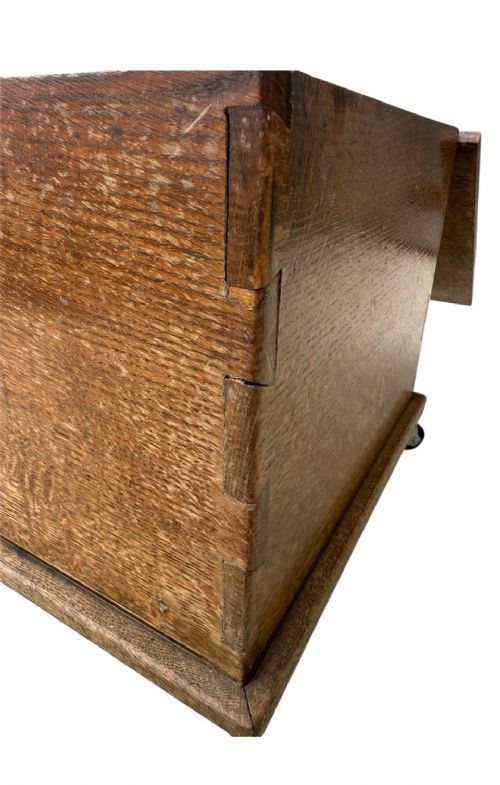 ANTIQUE VICTORIAN SLIPPER BOX SOLID WOOD STORAGE TRUNK - ADDITIONAL PHOTO 3