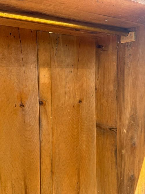VICTORIAN PINE CUPBOARD WARDROBE TALL STORAGE LINEN PRESS - ADDITIONAL PHOTO 6