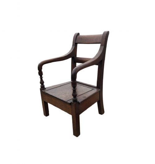 19TH CENTURY MAHOGANY BAR BACK CHILDS COMMODE CHAIR - ADDITIONAL PHOTO 1