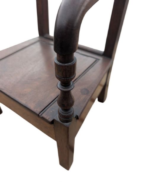 19TH CENTURY MAHOGANY BAR BACK CHILDS COMMODE CHAIR - ADDITIONAL PHOTO 2