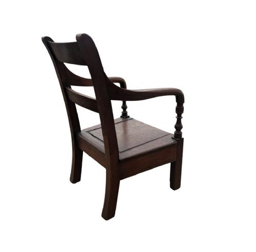 19TH CENTURY MAHOGANY BAR BACK CHILDS COMMODE CHAIR - ADDITIONAL PHOTO 4