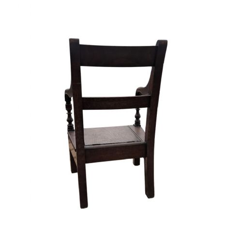 19TH CENTURY MAHOGANY BAR BACK CHILDS COMMODE CHAIR - ADDITIONAL PHOTO 5