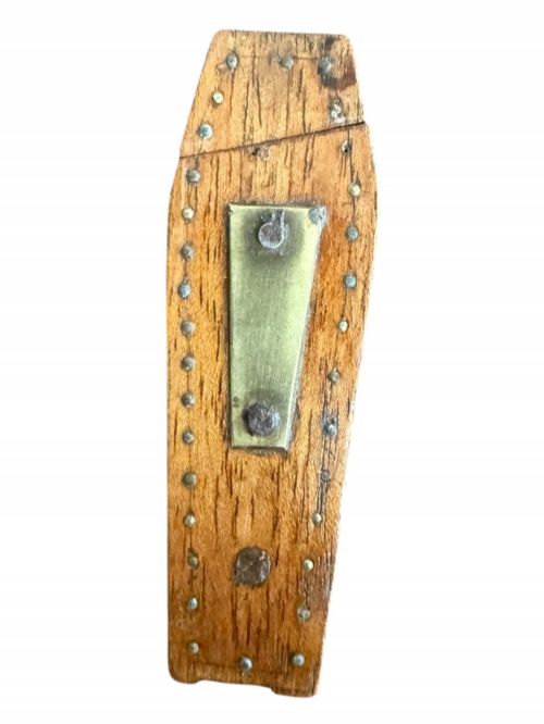 19TH CENTURY ENGLISH FOLK ART SNUFF COFFIN PUZZLE BOX