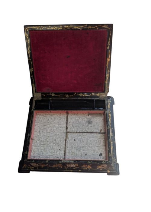 18501870 PAPIERMCH WRITING BOX STATIONERY CABINET - ADDITIONAL PHOTO 1