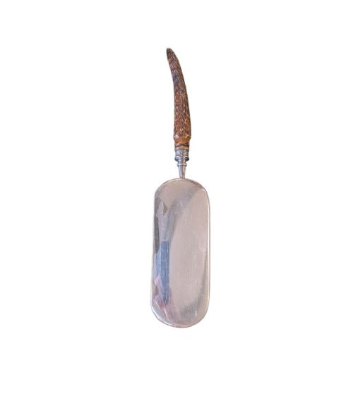 WALKER HALL SILVERPLATED CRUMB SCOOP WITH STAG ANTLER HANDLE - ADDITIONAL PHOTO 1