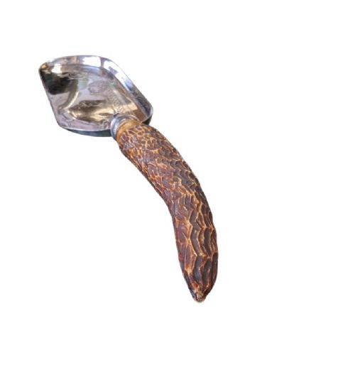 WALKER HALL SILVERPLATED CRUMB SCOOP WITH STAG ANTLER HANDLE - ADDITIONAL PHOTO 3