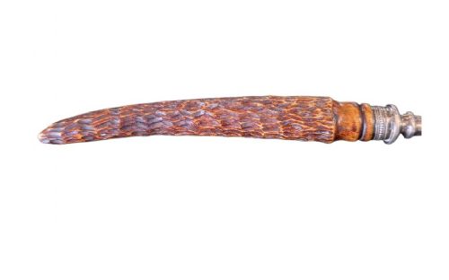 WALKER HALL SILVERPLATED CRUMB SCOOP WITH STAG ANTLER HANDLE - ADDITIONAL PHOTO 6