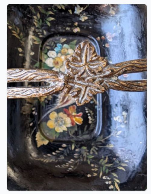 VICTORIAN PAPIERMCH BASKET C1860 - ADDITIONAL PHOTO 8