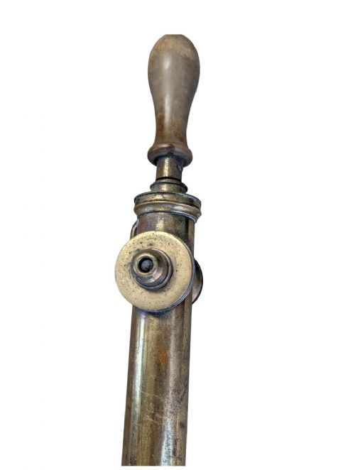 VICTORIAN BRASS GARDEN SYRINGE ROSE SPRAY SET WITH WOODEN HANDLES - ADDITIONAL PHOTO 2