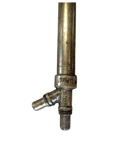 VICTORIAN BRASS GARDEN SYRINGE ROSE SPRAY SET WITH WOODEN HANDLES - ADDITIONAL PHOTO 3