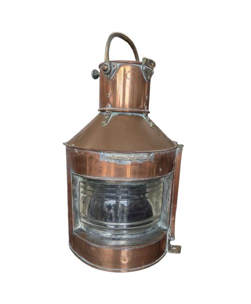 ANTIQUE COPPER SHIP LANTERNS BY ALDERSON GYDE LTD BOW STARBOARD PATT 24 BOW PORT PATT 23 - ADDITIONAL PHOTO 2