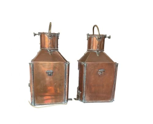 ANTIQUE COPPER SHIP LANTERNS BY ALDERSON GYDE LTD BOW STARBOARD PATT 24 BOW PORT PATT 23 - ADDITIONAL PHOTO 4