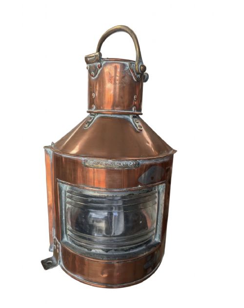 ANTIQUE COPPER SHIP LANTERNS BY ALDERSON GYDE LTD BOW STARBOARD PATT 24 BOW PORT PATT 23 - ADDITIONAL PHOTO 12