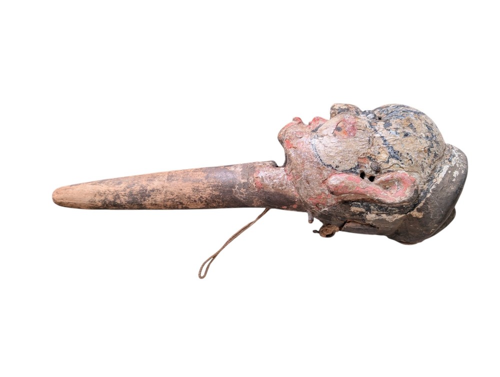 19th Century Gesso Hand painted Puppet Head View III