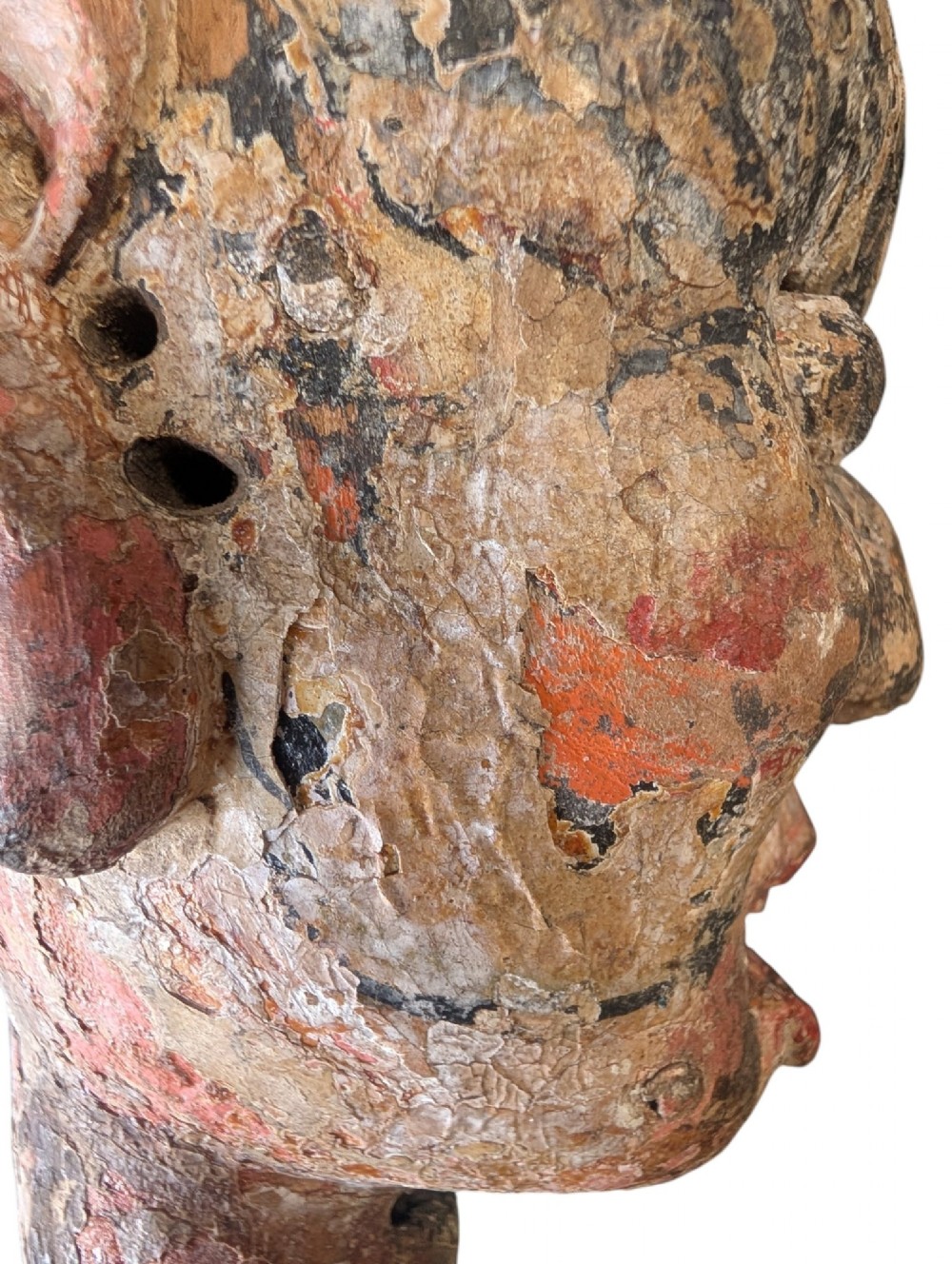19th Century Gesso Hand painted Puppet Head View X