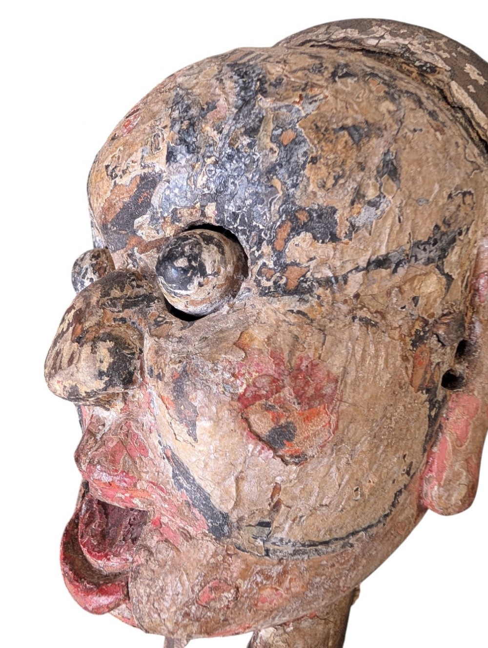 19th Century Gesso Hand painted Puppet Head View XI