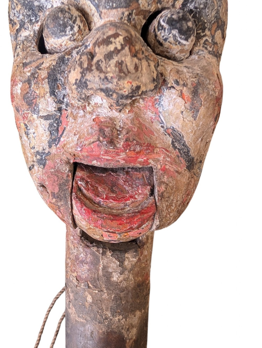 19th Century Gesso Hand painted Puppet Head View XIII
