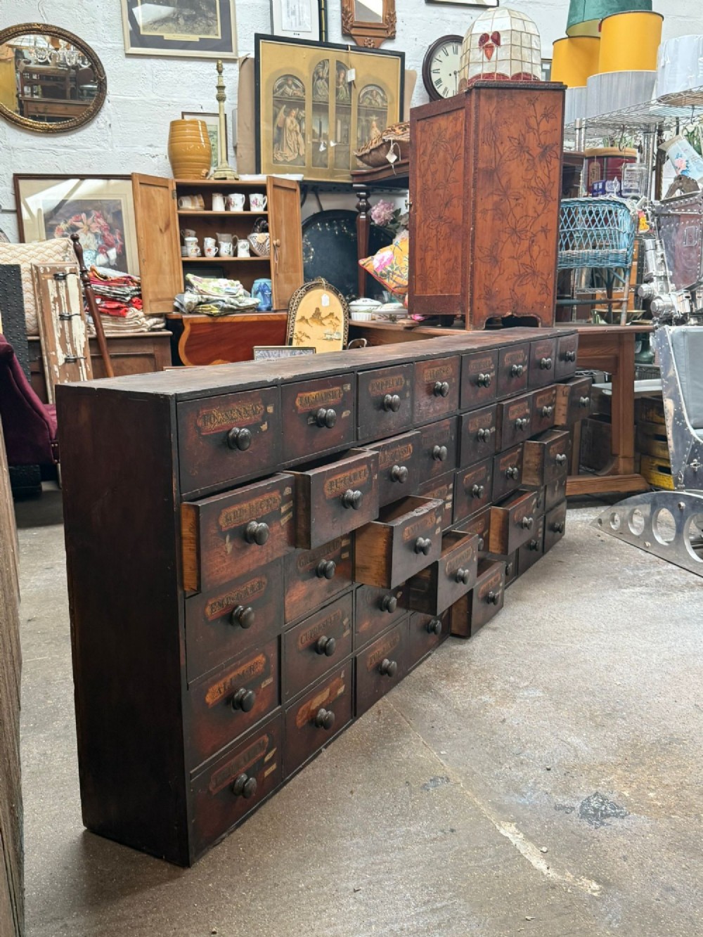 Victorian Apothecary Cabinet Antique Chemist Medicine Drawers Cupboard View VII