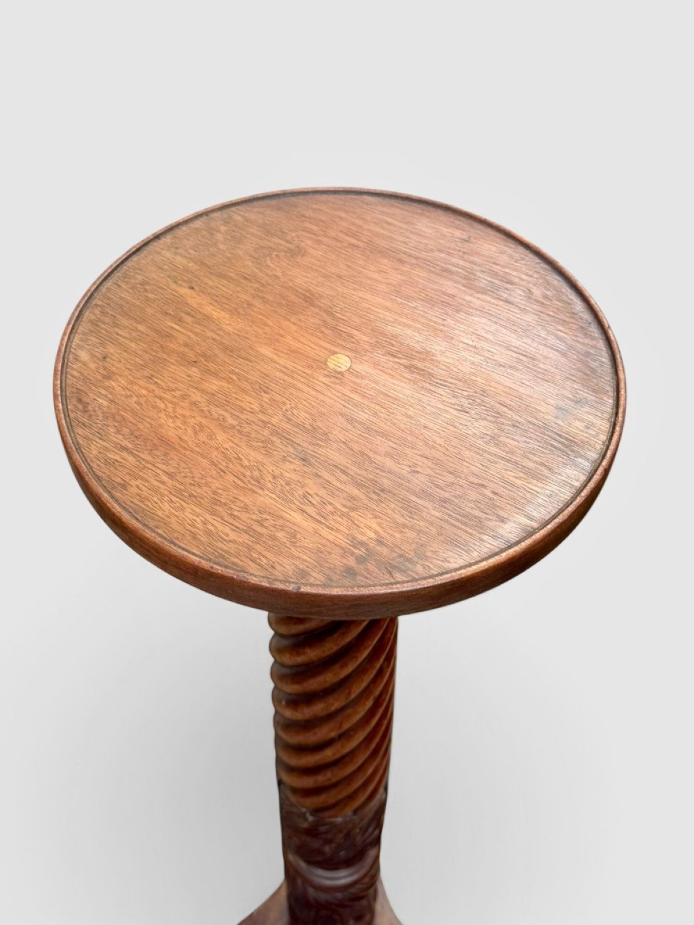 Antique Carved Mahogany Torchere Plant Stand Pedestal Display Stand View VI