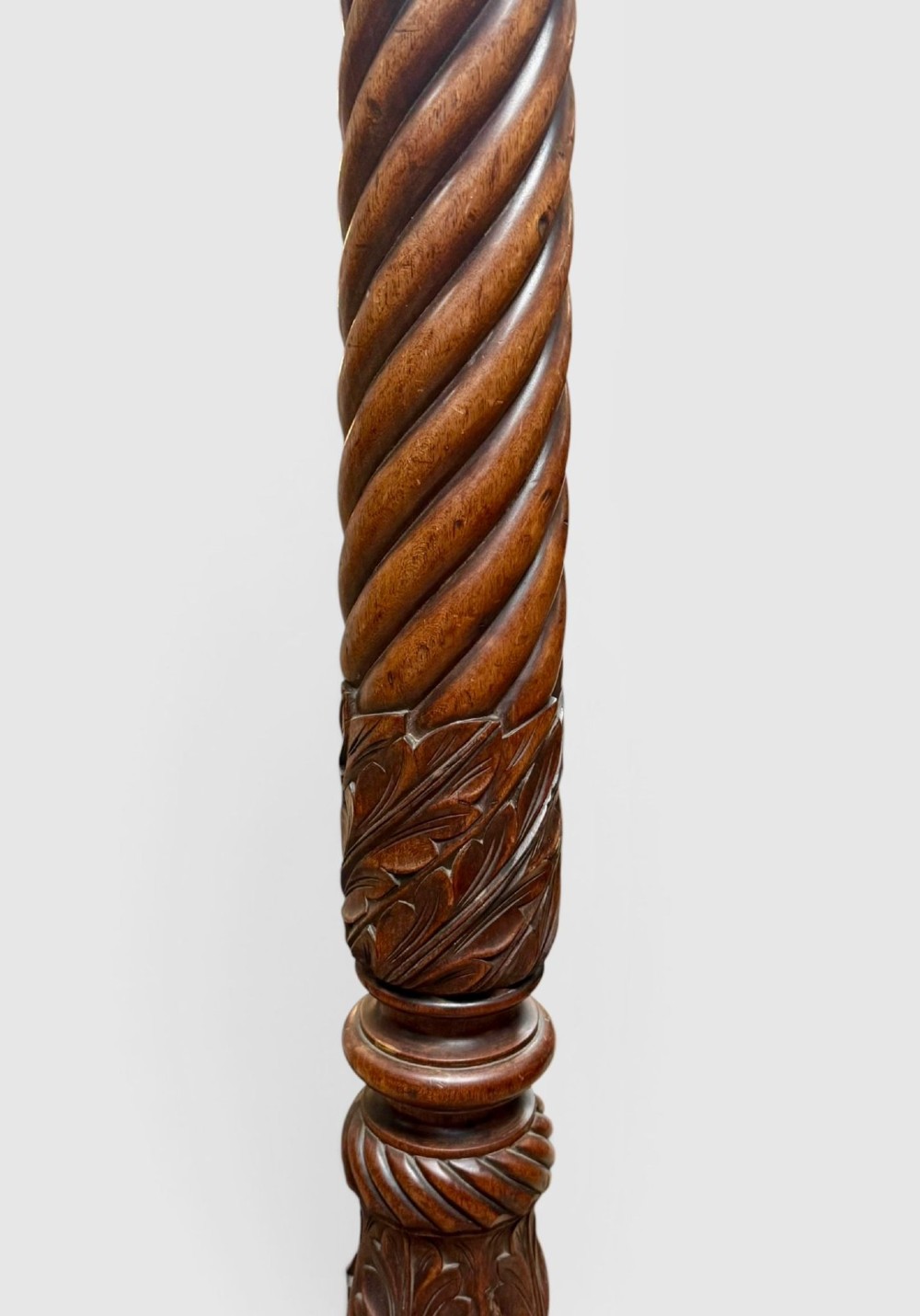 Antique Carved Mahogany Torchere Plant Stand Pedestal Display Stand View VIII