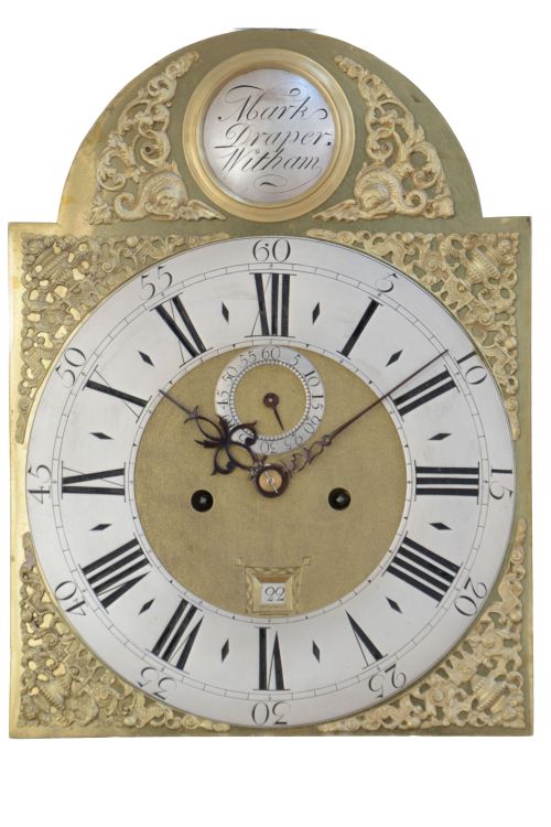 ANTIQUE 8 DAY LONG CASE CLOCK BY MARK DRAPER OF WITHAM CIRCA 1750 - ADDITIONAL PHOTO 2