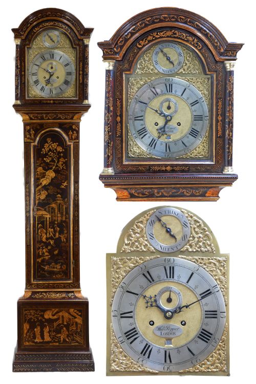 antique 8 day long case clock by thomas pepper london circa 1770 - CATEGORY: ANTIQUE CLOCKS - DATED 1750