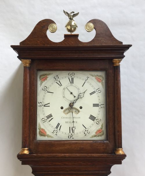 OAK LONG CASED CLOCK - ADDITIONAL PHOTO 1