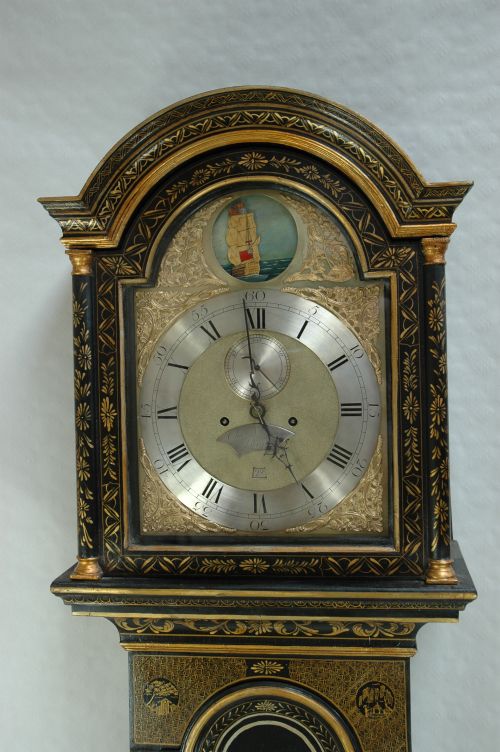 LACQUERED LONG CASE CLOCK - ADDITIONAL PHOTO 1