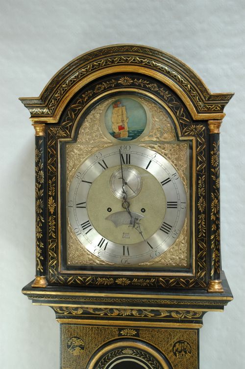 LACQUERED LONG CASE CLOCK - ADDITIONAL PHOTO 2