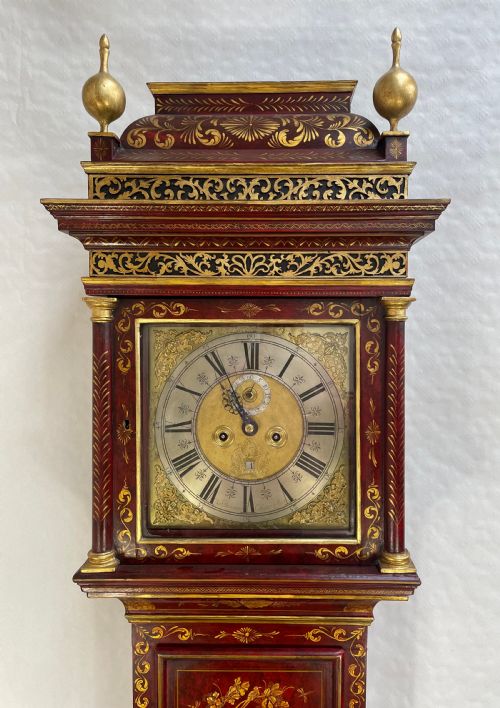 LACQUERED LONG CASE CLOCK - ADDITIONAL PHOTO 1