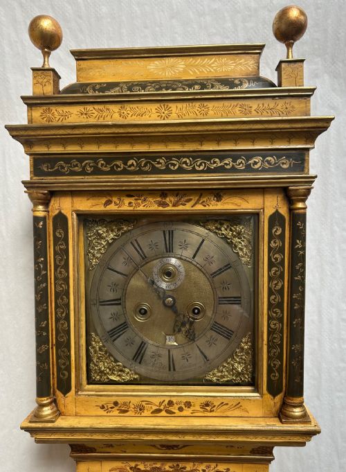 LACQUERED LONG CASE CLOCK - ADDITIONAL PHOTO 1