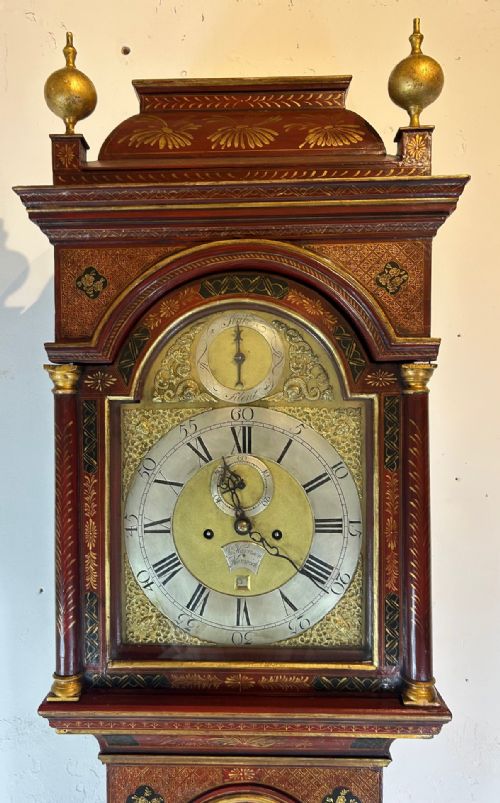 LACQUERED LONG CASE CLOCK - ADDITIONAL PHOTO 1