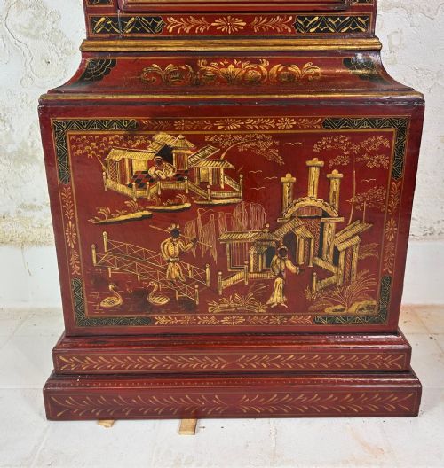 LACQUERED LONG CASE CLOCK - ADDITIONAL PHOTO 2