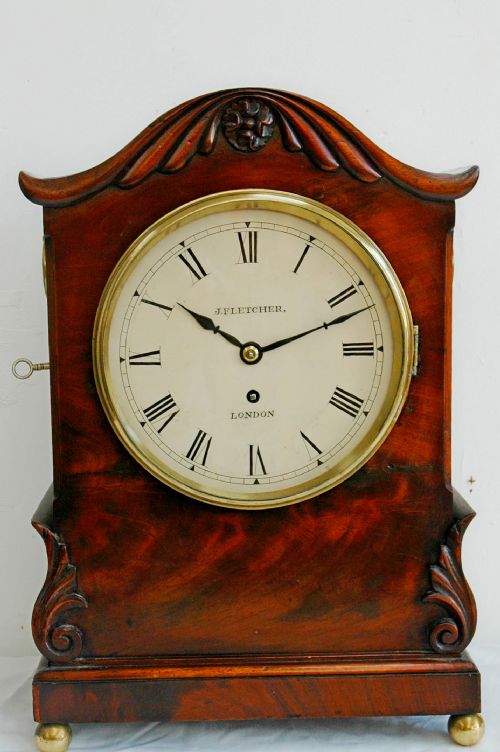 REGENCY MAHOGANY MANTEL CLOCK