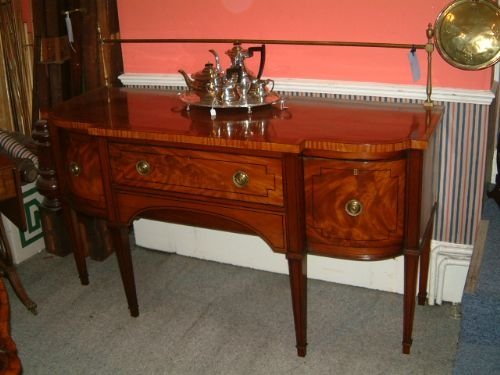 Inlaid Mahogany Sideboard with Brass Rail C.1800
