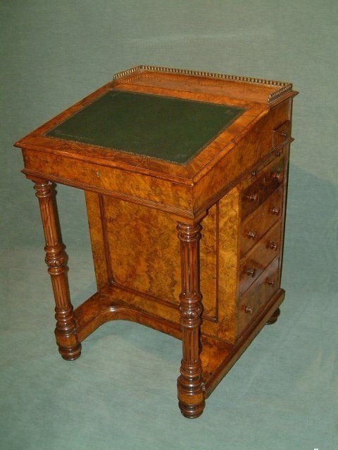 Victorian Burr Walnut Davenport