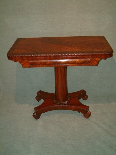 Mahogany Early Victorian Pedestal Card Table