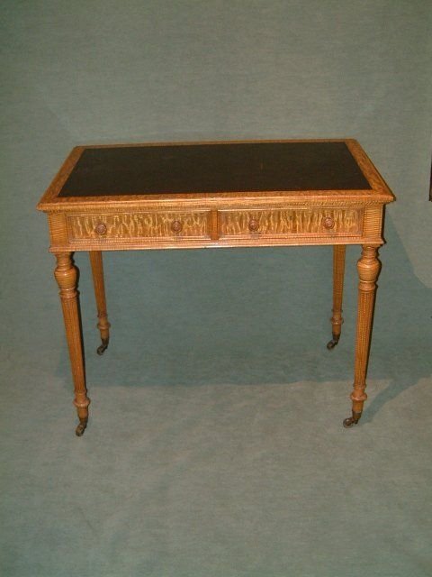 Late Victorian Superb Quality Satinwood Writing Table