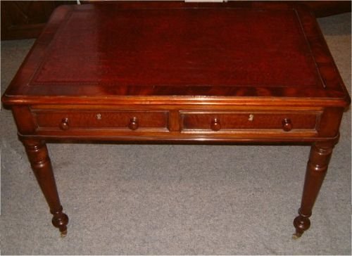 Mahogany Victorian Writing Table Stamped Jas. Shoolbred & Co.
