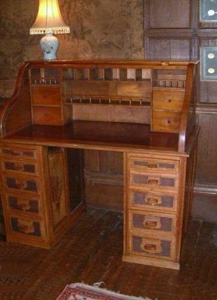 Edwardian Roll Top Desk in Walnut