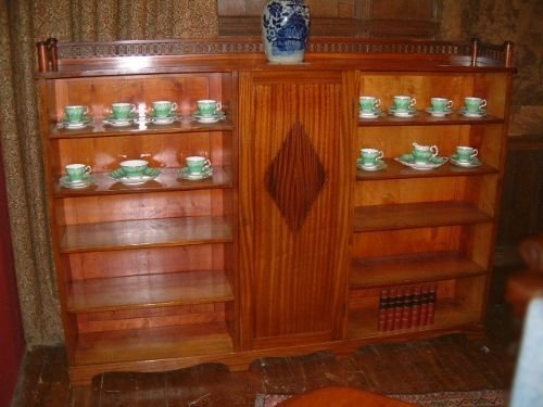 Edwardian Mahogany Open Bookcase Display Shelves