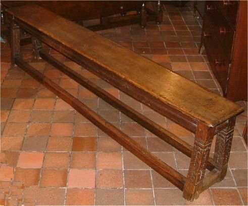 Unusual Georgian Oak Bench
