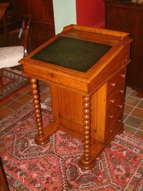 Victorian Oak Davenport Writing Desk