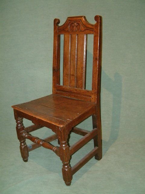 Early 18th Century Oak Back Stool (Chair)